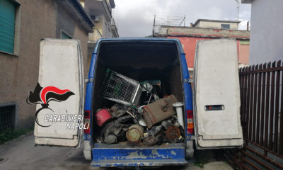 Furgone utilizzato dai cittadini ucraini con rifiuti a bordo fermato a Nola