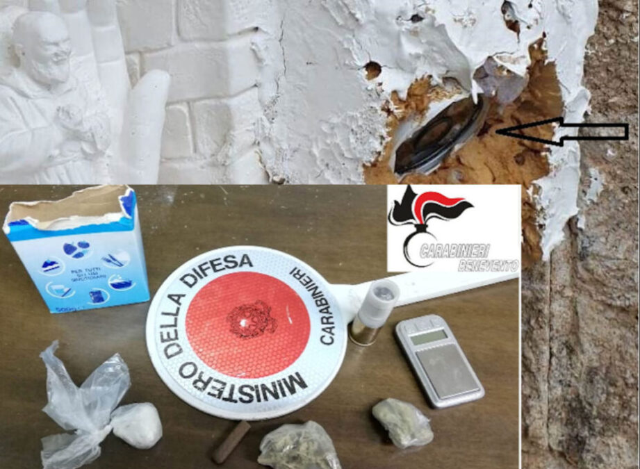 Benevento Particolare della Droga sequestrata e della videocamera di sorveglianza