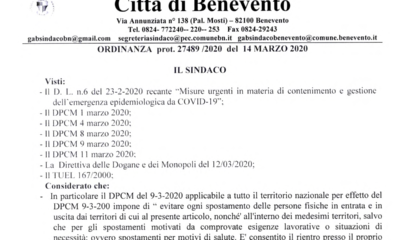Ordinanza Benevento