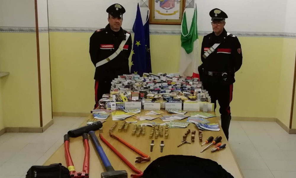 Cerreto Sannita furto tabaccheria refurtiva