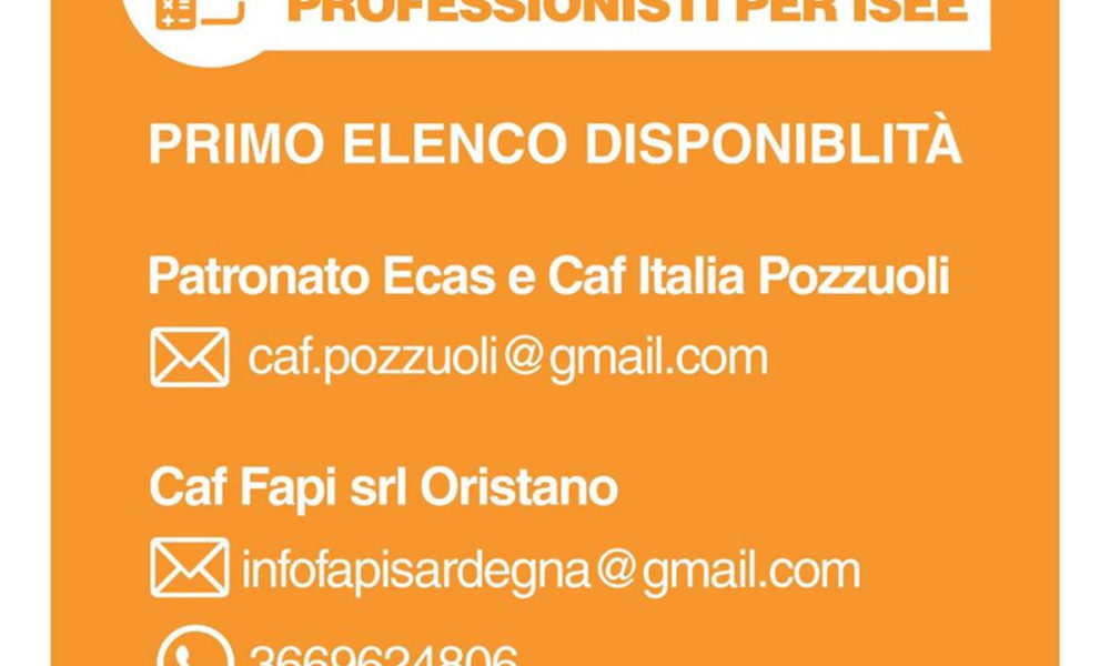 Monte di procida elenco caf ISEE