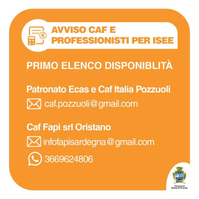Monte di procida elenco caf ISEE