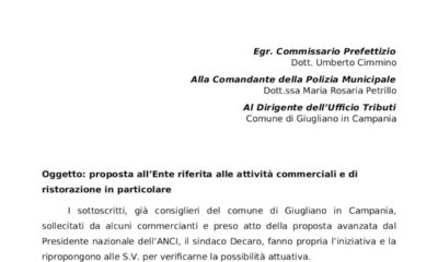 Proposta commercio centro destra Giugliano