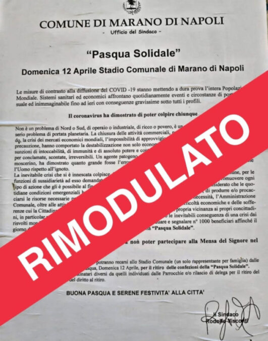 Proposta del Sindaco di Marano poi rimodulata