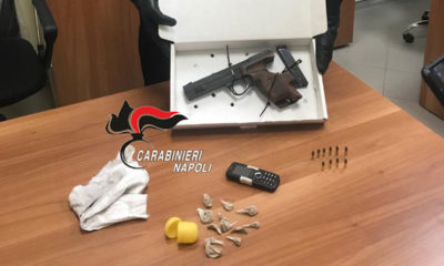 Napoli Scampia sequestro droga e pistola