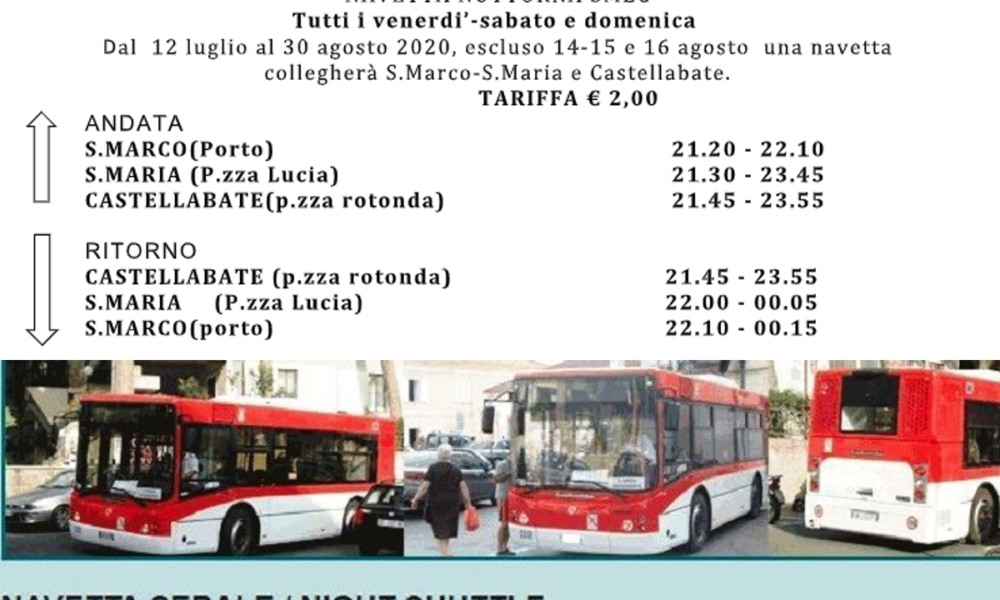 Orari navette notturne 2020