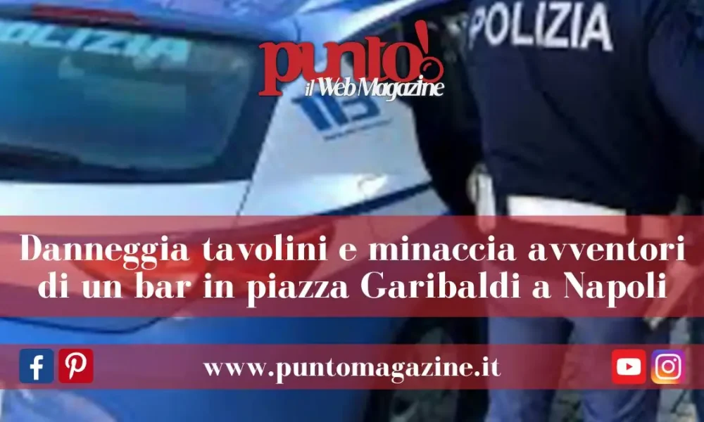 Danneggia tavoli in un bar