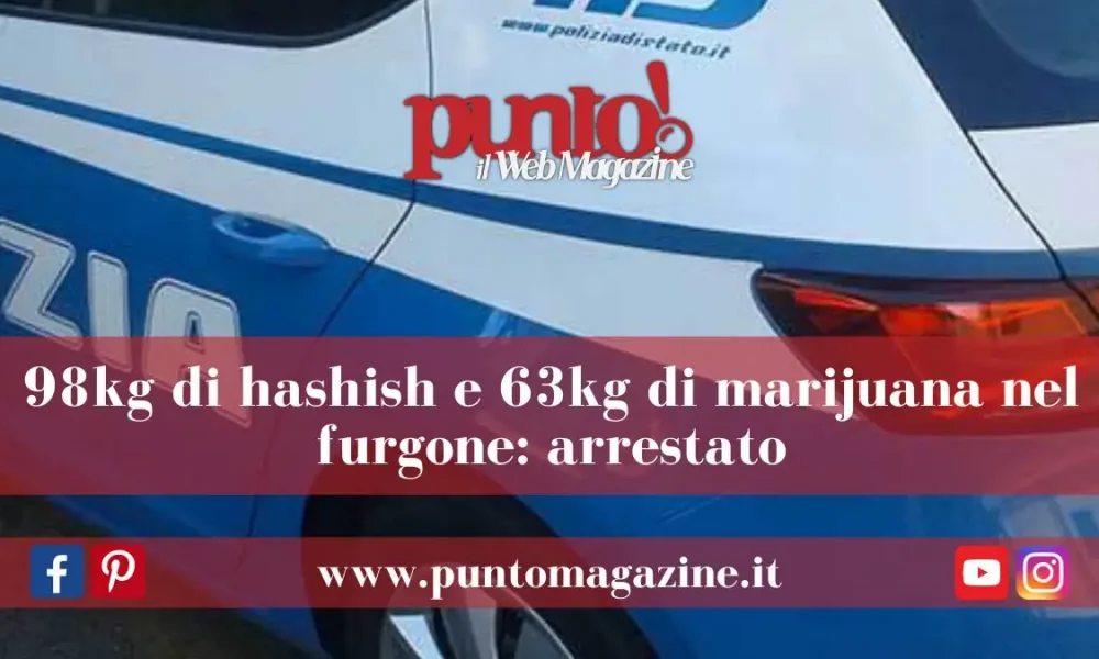 Sorpreso con 161kg di droga nel furgone