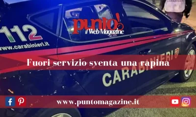 Mresciallo dei Carabinieri sventa rapina