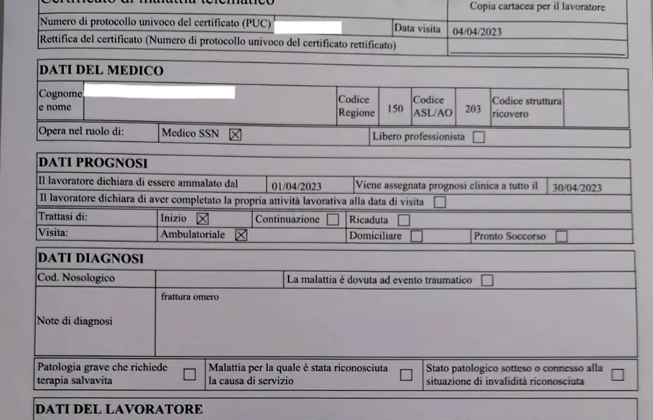 Certificato di malattia telematico