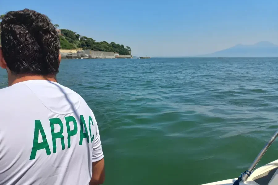 Colorazione verde Golfo di Napoli