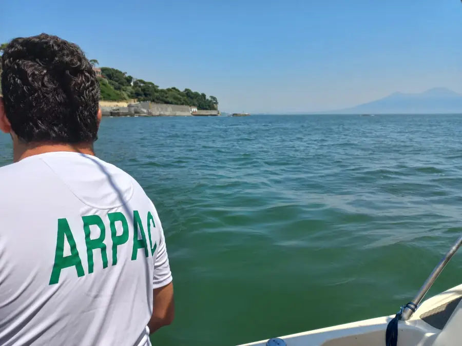 Colorazione verde Golfo di Napoli