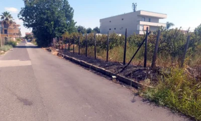 Qualiano incendiato marciapiede