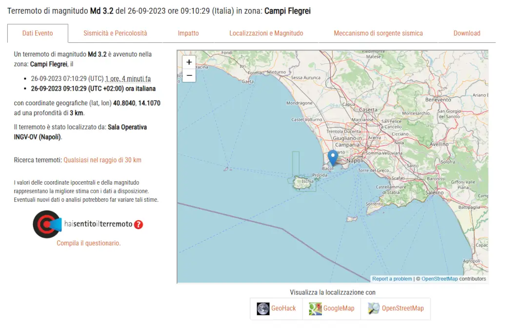 Altre due scosse a Pozzuoli