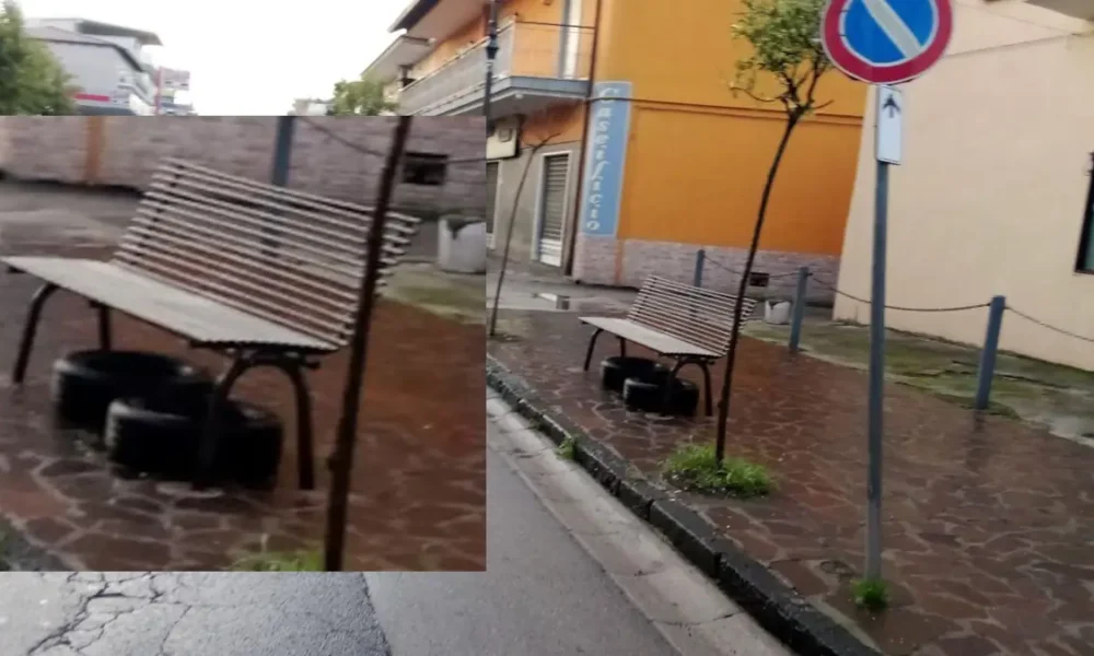 Pneumatici sotto panchina a Qualiano