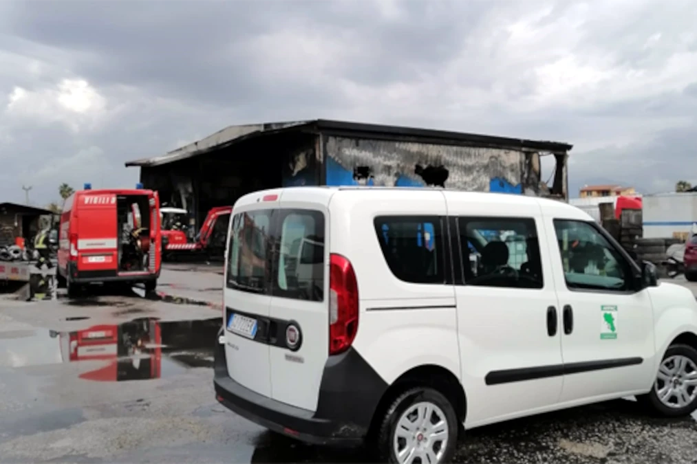 Incendio a Pompei - officina meccanica