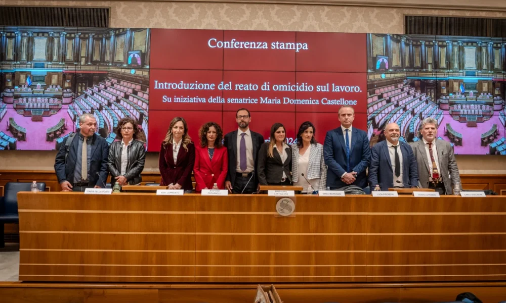 Castellone: oggi in Senato la conferenza stampa di presentazione del reato d’omicidio sul lavoro