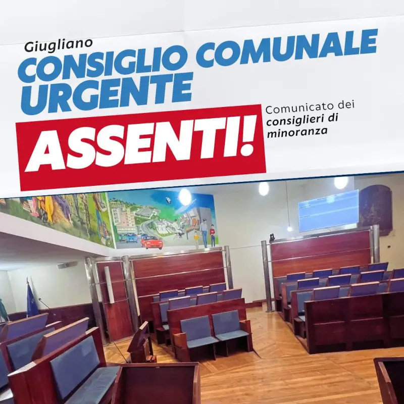 Consiglio comunale urgente - Maggioranza assente