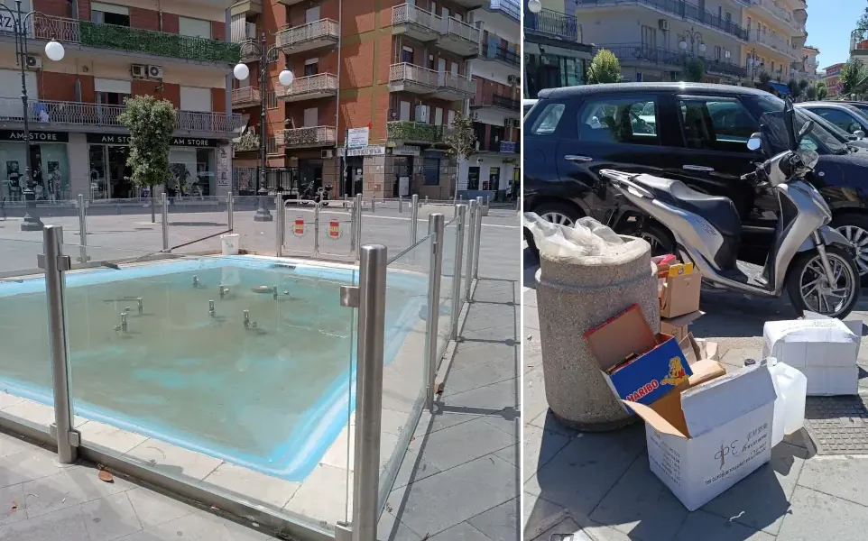Qualiano rifiuti in piazza rosselli