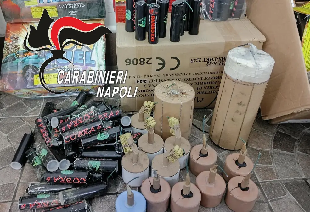 gragnano . fuochi artificiali illegali