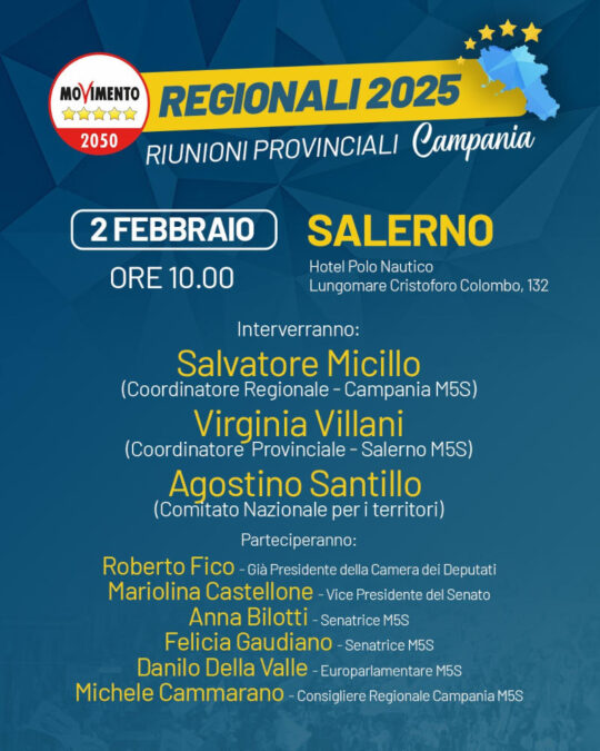 M5s Villani - riunione provinciale Salerno