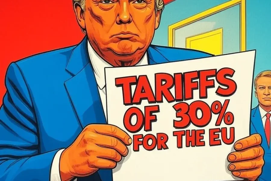 Trump - Dazi al 30% per la UE - Immagine generata dalla IA