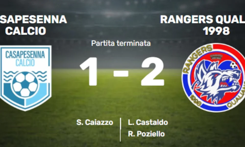 Rangers Qualiano, rimonta allo scadere a Casapesenna: 2 1 e capolista solitaria con una partita in più