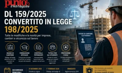 DL 159/2025 convertito in Legge 198/2025: testo ufficiale e novità sicurezza lavoro
