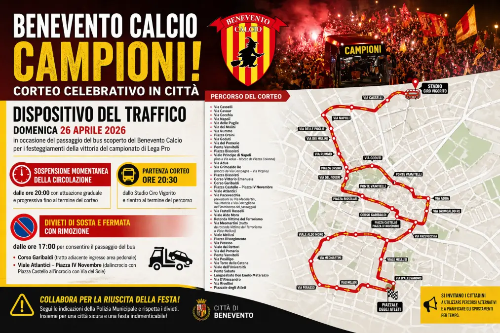 Dispositivo del traffico Benevento calcio