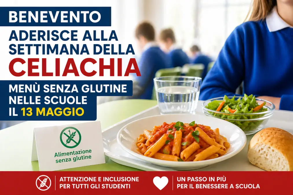 Settimana celiachia a Benevento menù senza glutine nelle scuole il 13 maggio