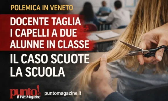 docente taglia capelli alunne in classe