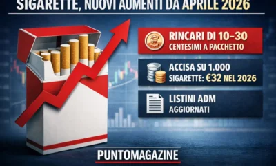 nuovi aumenti sigarette aprile 2026