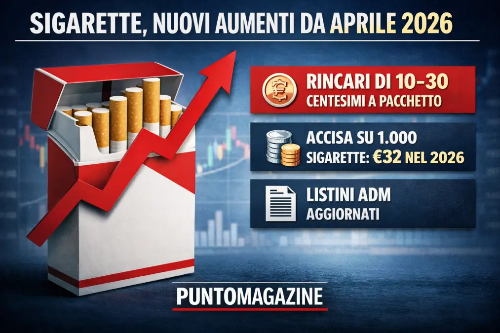 nuovi aumenti sigarette aprile 2026