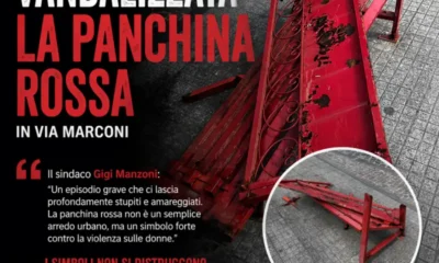 panchina rossa vandalizzata pozzuoli