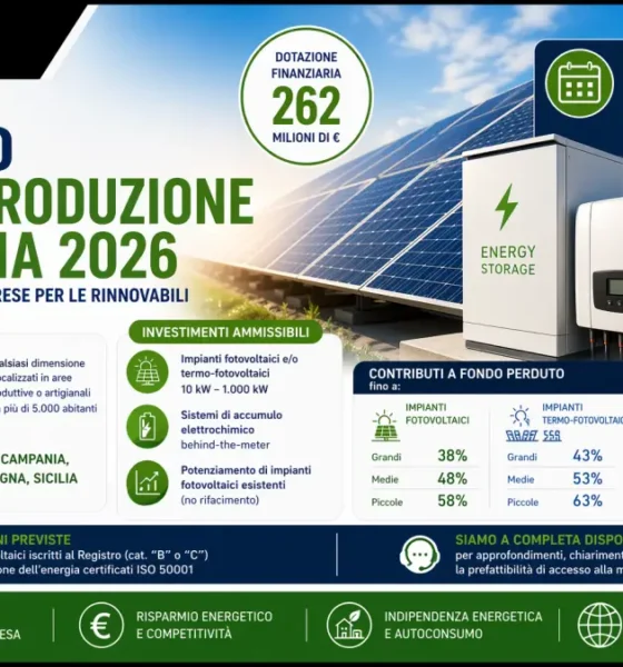 proroga bando autoproduzione energia 2026