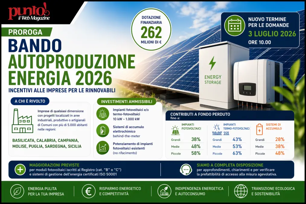 proroga bando autoproduzione energia 2026