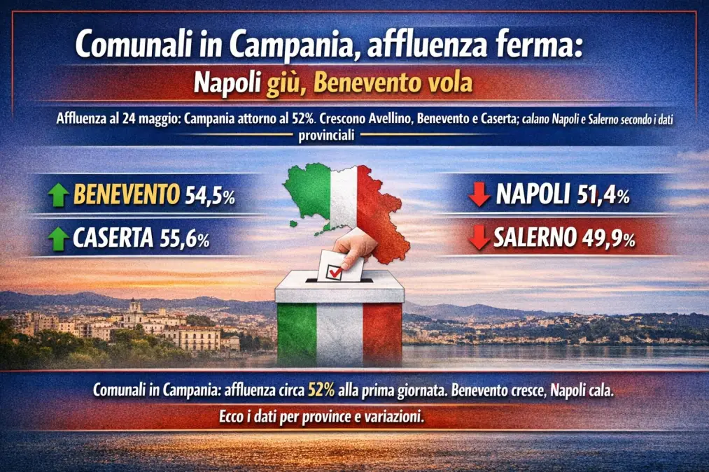 elezioni comunali affluenza prima giornata 24 maggio 2026