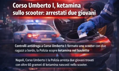 Napoli corso umberto - droga nello scooter ketamina - Immagine IA