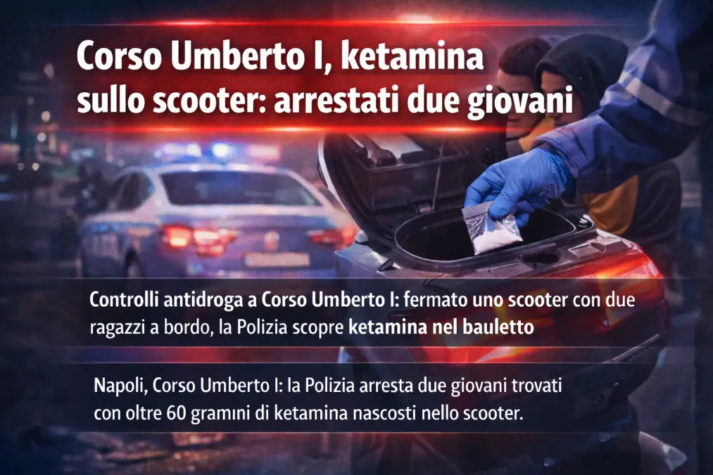 Napoli corso umberto - droga nello scooter ketamina - Immagine IA