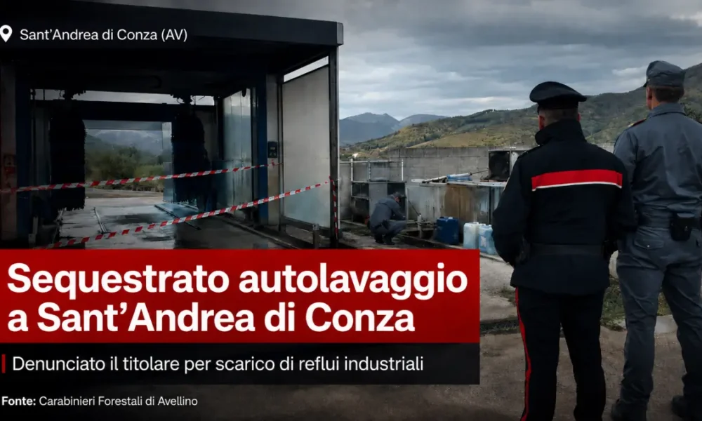 Sant’Andrea di Conza autolavaggio sequestrato
