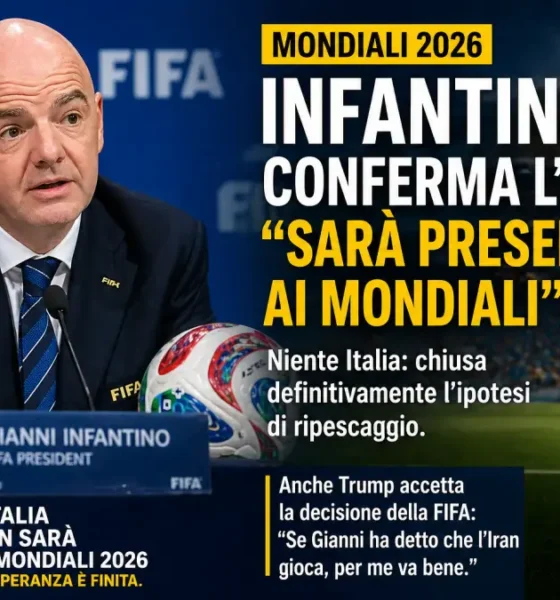 italia ripescata mondiali infantino iran gioca