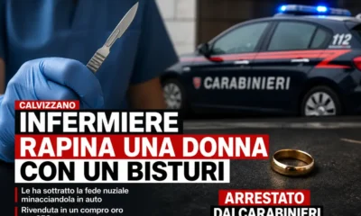 rapina bisturi infermiere calvizzano maggio 2026