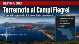 Terremoto ai Campi Flegrei, scossa di magnitudo 2.6 avvertita in più comuni