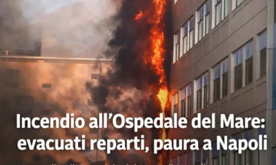 Incendio all'ospedale del Mare di Napoli