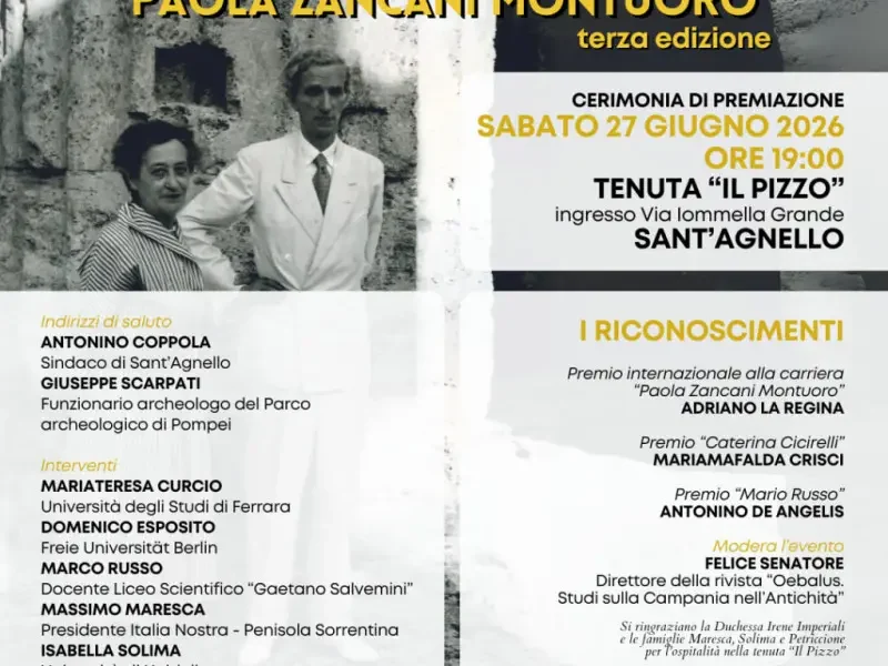 a sant8217agnello torna il premo internazionale di archeologia paola zancani montuoro da Puntomagazine.it a sant8217agnello torna il premo internazionale di archeologia paola zancani montuoro