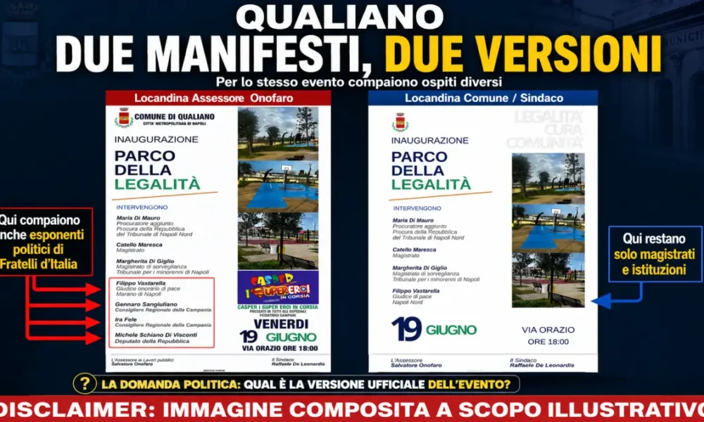 qualiano due locandine e una sola inaugurazione chi ha trasformato il parco della legalit224 in una passerella politica da Puntomagazine.it qualiano due locandine e una sola inaugurazione chi ha trasformato il parco della legalit224 in una passerella politica