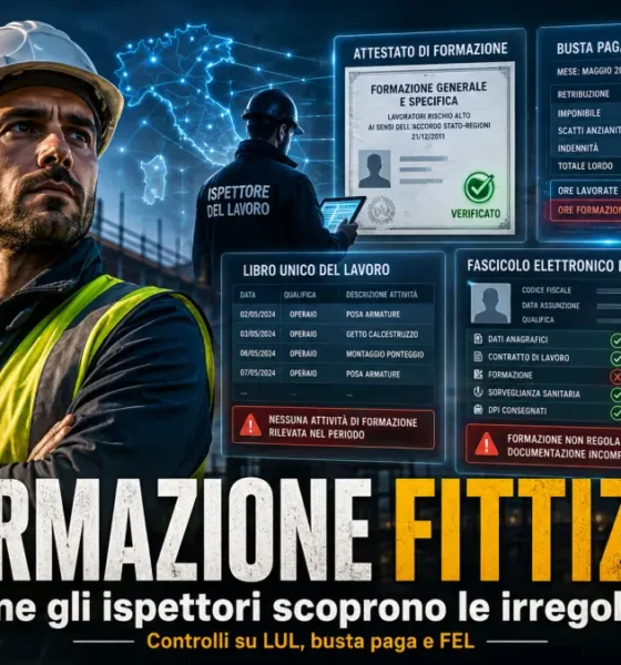 formazione sicurezza sul lavoro fittizia