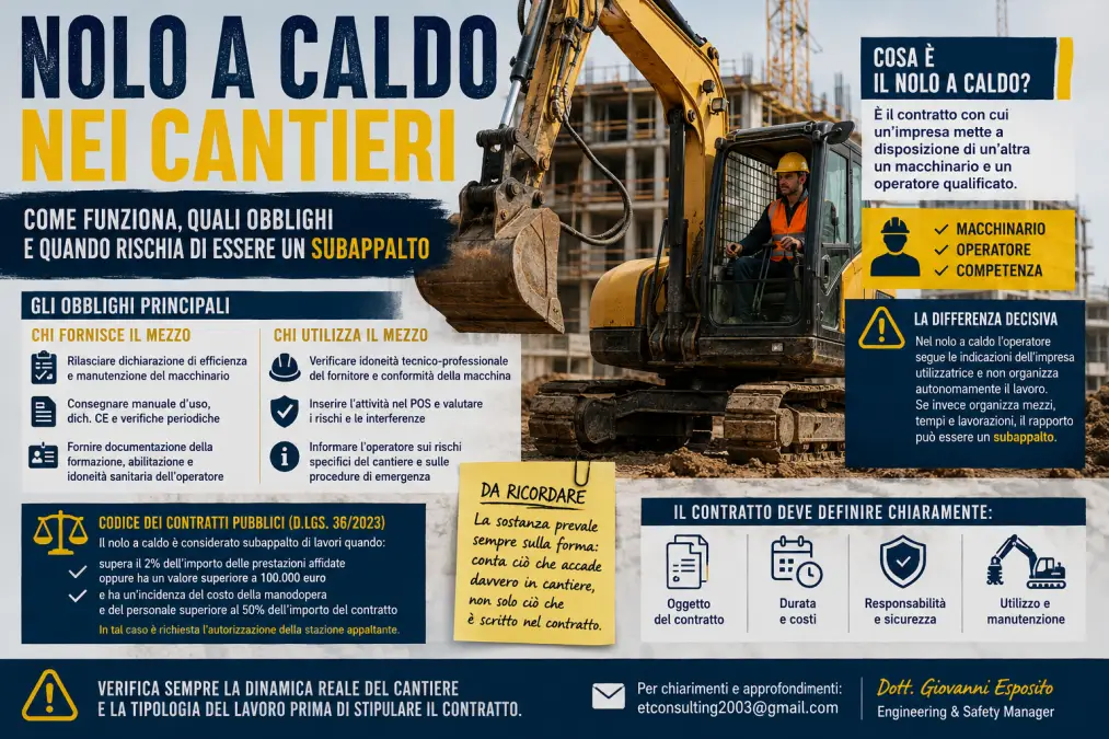 nolo a caldo cantiere subappalto