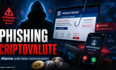 phishing criptvalute allarme agenzia entrate