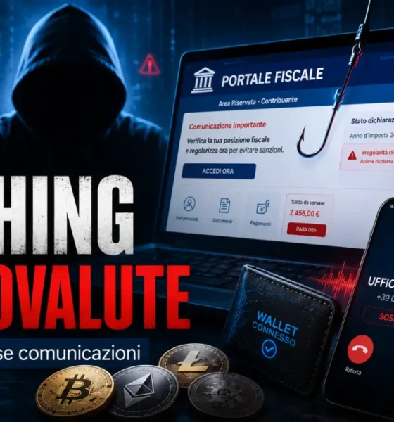phishing criptvalute allarme agenzia entrate
